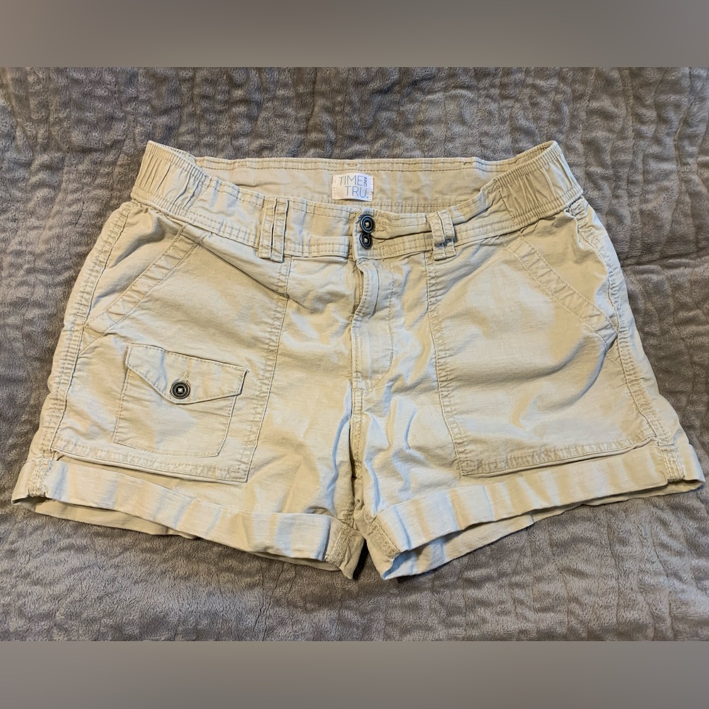 Khaki mini shorts